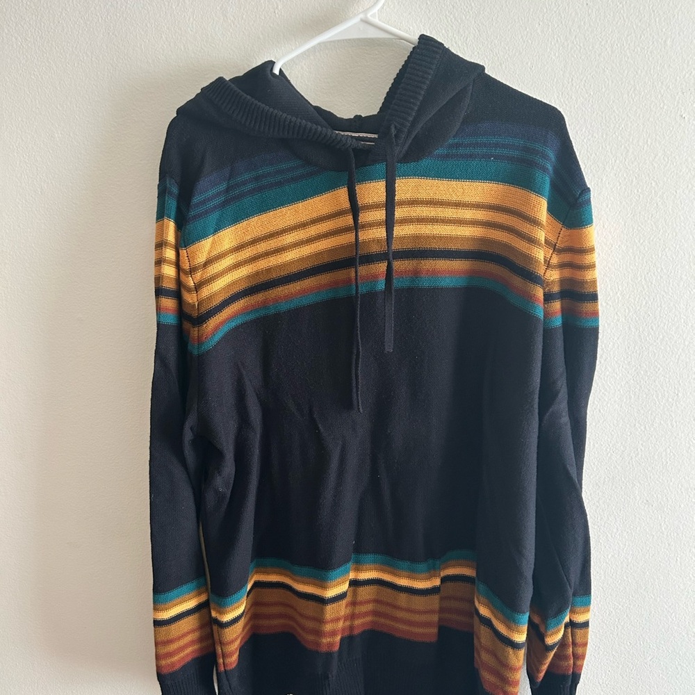 Striped Hoodie with Multicolor Design